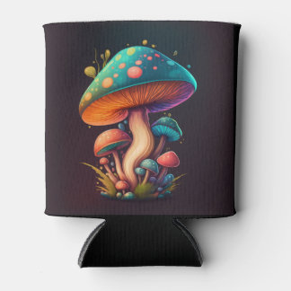 Trippy Blue Amanita Muscaria mushroom Can Cooler