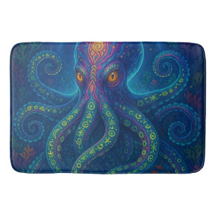 Trippy Blue Octopus Bath Mat