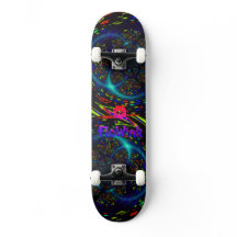 Trippy Blue Spiral Skateboard