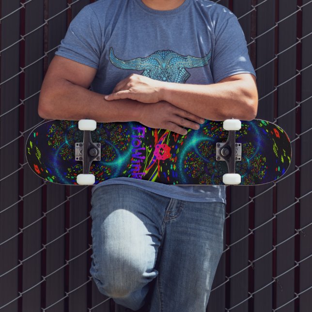 Trippy Blue Spiral Skateboard (Outdoor 3)