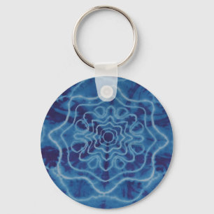 Trippy Blue Star Tie Dye Key Chain
