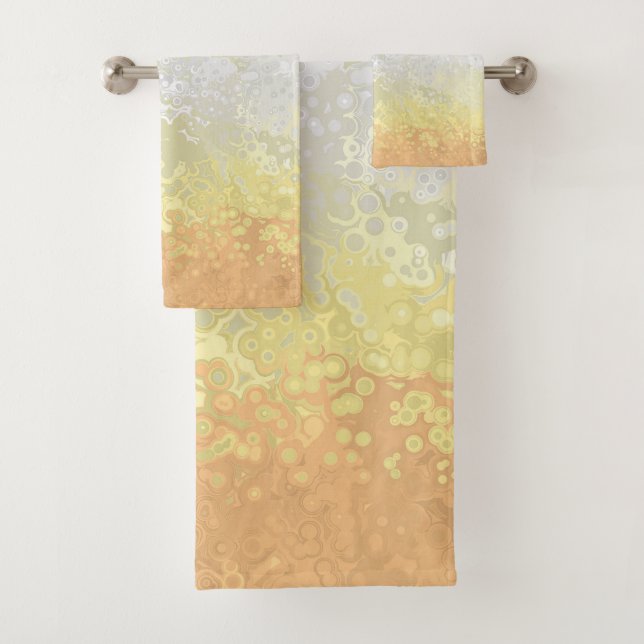 Trippy Boho Groovy Abstract Genderflor Pride Flag Bath Towel Set (Insitu)