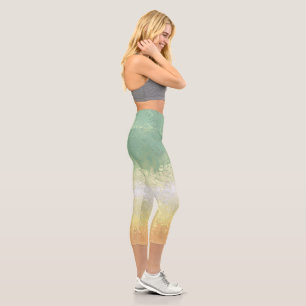 Trippy Boho Groovy Abstract Genderflor Pride Flag Capri Leggings
