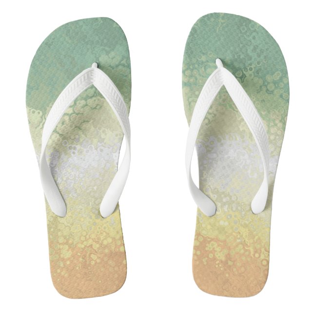 Trippy Boho Groovy Abstract Genderflor Pride Flag Flip Flops (Footbed)