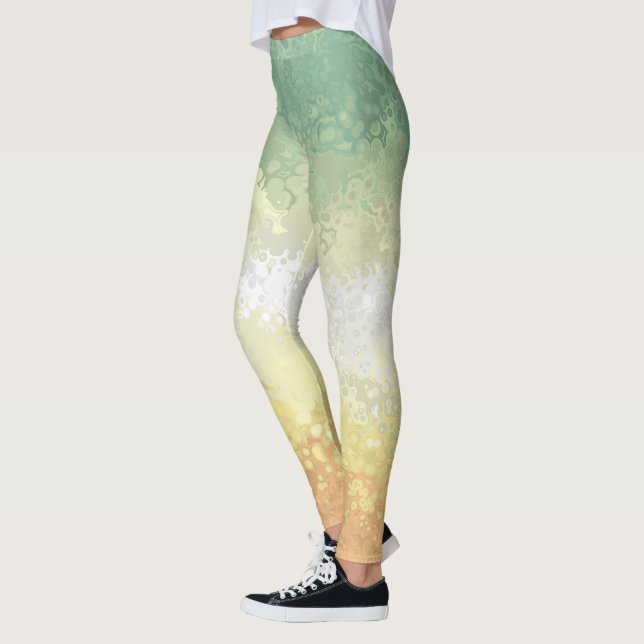 Trippy Boho Groovy Abstract Genderflor Pride Flag Leggings (Left)