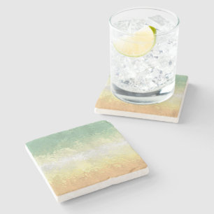Trippy Boho Groovy Abstract Genderflor Pride Flag Stone Coaster
