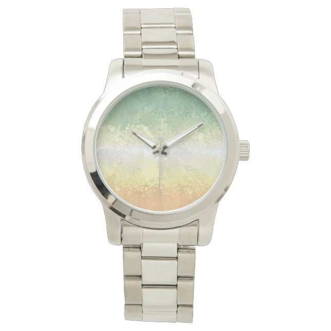 Trippy Boho Groovy Abstract Genderflor Pride Flag Watch (Front)