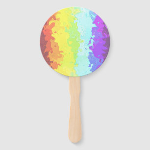 Trippy Boho Groovy Abstract Neurogender Pride Flag Hand Fan