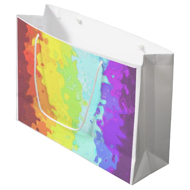 Trippy Boho Groovy Abstract Neurogender Pride Flag Large Gift Bag (Front Angled)