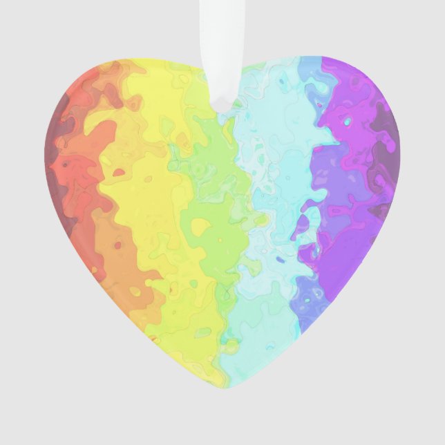 Trippy Boho Groovy Abstract Neurogender Pride Flag Ornament (Front)