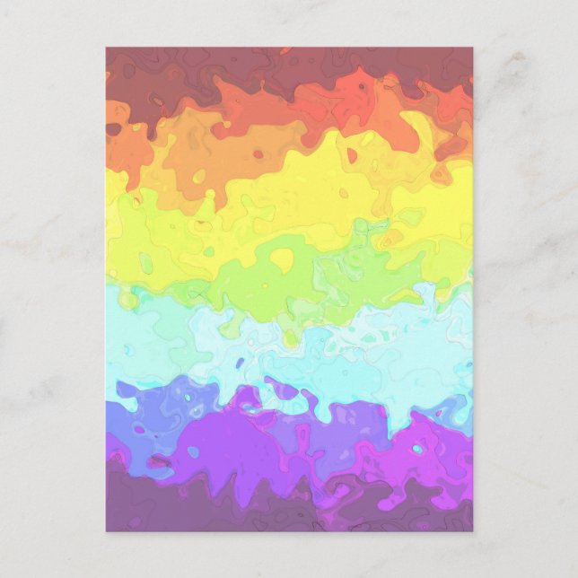 Trippy Boho Groovy Abstract Neurogender Pride Flag Postcard (Front)