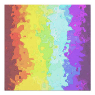 Trippy Boho Groovy Abstract Neurogender Pride Flag Poster