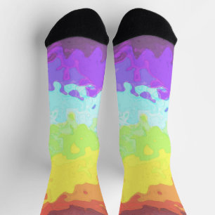Trippy Boho Groovy Abstract Neurogender Pride Flag Socks