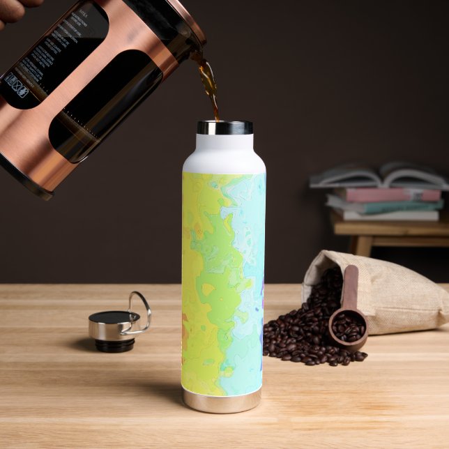 Trippy Boho Groovy Abstract Neurogender Pride Flag Water Bottle (Coffee)