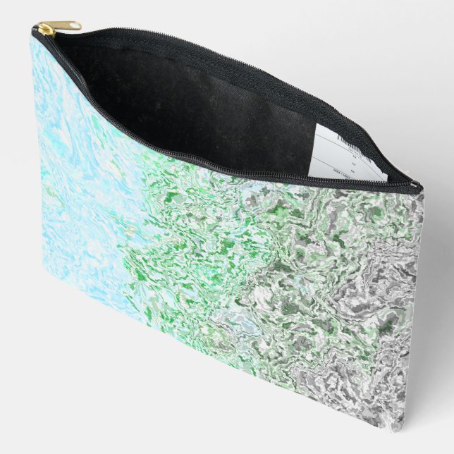Trippy Boho Groovy Grungy Autoromantic Pride Flag Accessory Pouch (Open)
