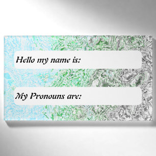 Trippy Boho Groovy Grungy Autoromantic Pride Flag Name Tag