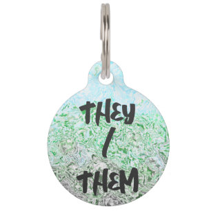 Trippy Boho Groovy Grungy Autoromantic Pride Flag Pet Tag