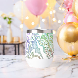 Trippy Boho Marbled Colourful Rainbow Abstract