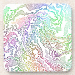 Trippy Boho Marbled Colourful Rainbow Abstract Coaster