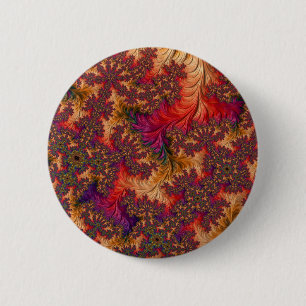 Trippy Bright Dazzling Branching Abstract Fractal 6 Cm Round Badge