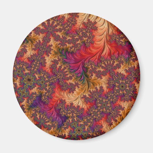 Trippy Bright Dazzling Branching Abstract Fractal Magnet (Front)