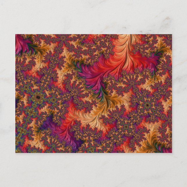 Trippy Bright Dazzling Branching Abstract Fractal Postcard (Front)