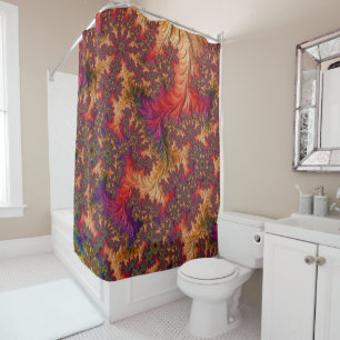 Trippy Bright Dazzling Branching Abstract Fractal Shower Curtain