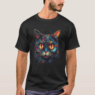 Trippy Cat Dnb Rave Tekk Techno Hardtekk Psytrance T-Shirt