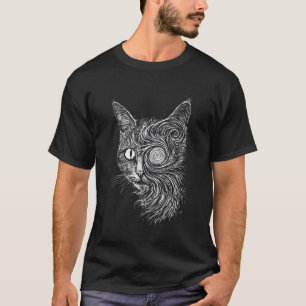 Trippy Cat Weird Kitten in Goth Gothic Grunge Styl T-Shirt