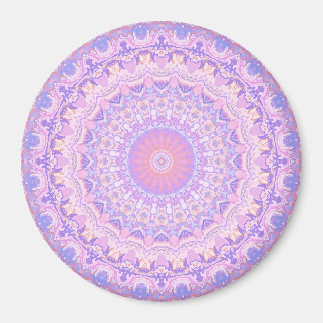 Trippy Colorful Intricate Boho Mandala Magnet (Front)