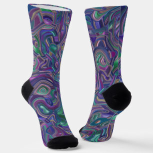 Trippy Colourful 3D Swirls   Socks