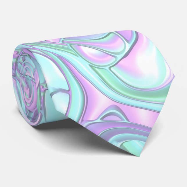 Trippy Colourful 3D Swirls   Tie (Rolled)