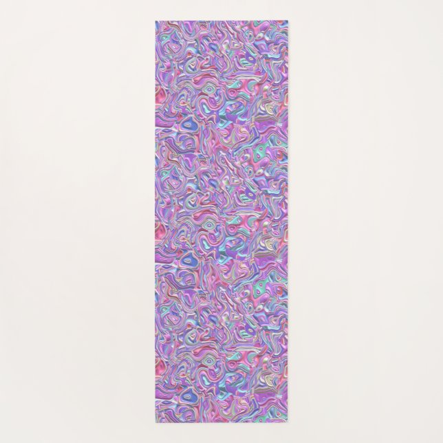 Trippy Colourful 3D Swirls   Yoga Mat (Back)