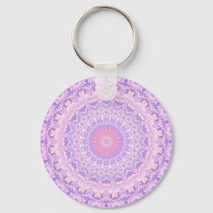 Trippy Colourful Intricate Boho Hippie Mandala Key Ring
