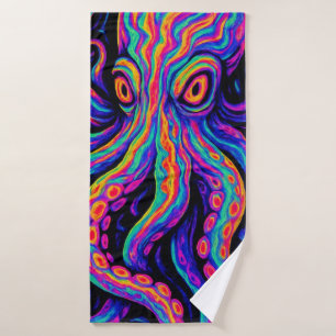 Trippy Colourful Octopus Bath Towel