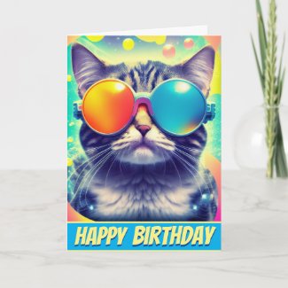 Trippy Cool Psychedelic Acid Trip Cat
