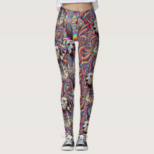 trippy dalmatian leggings