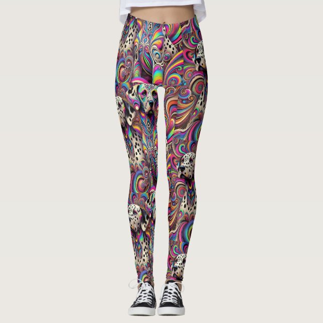 trippy dalmatian leggings (Front)