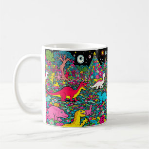 Trippy dinosaurs coffee mug