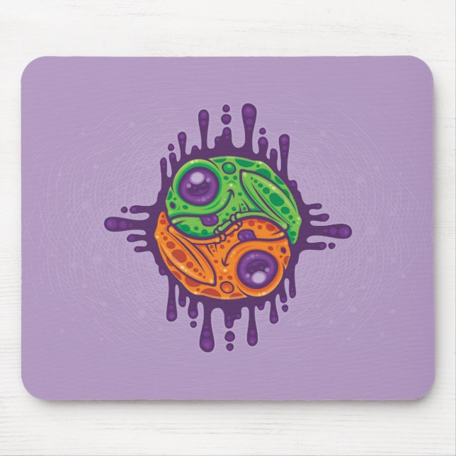Trippy Drippy Frog Yin Yang Mouse Mat (Front)