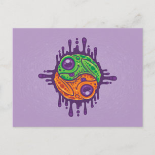 Trippy Drippy Frog Yin Yang Postcard