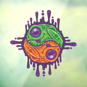 Trippy Drippy Frog Yin Yang Window Cling