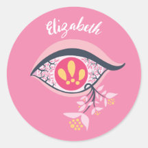 Trippy Eye Pink Floral Psychedelic Name