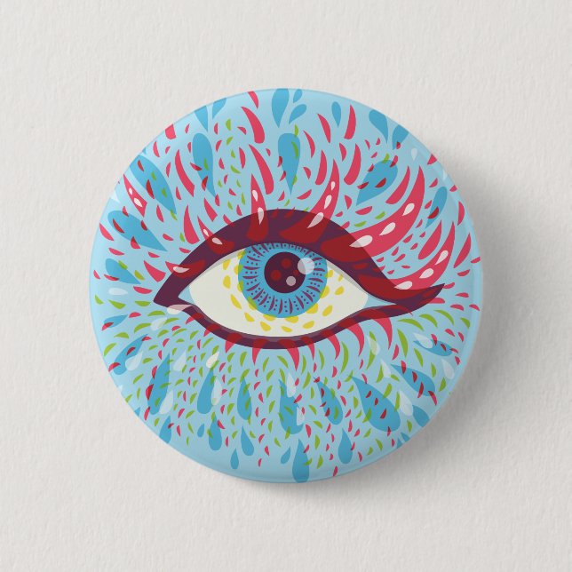 Trippy Eye Psychedelic Art 6 Cm Round Badge (Front)