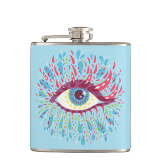 Trippy Eye Psychedelic Art Hip Flask