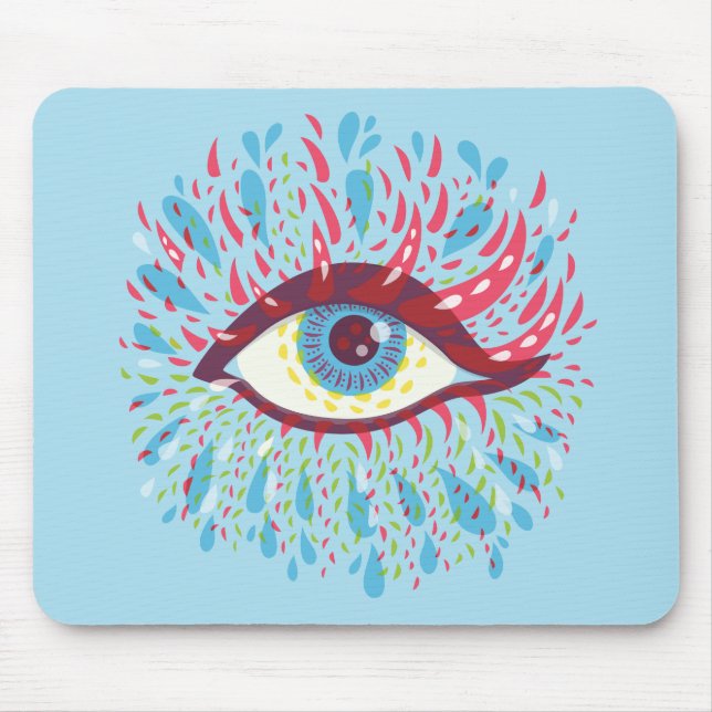 Trippy Eye Psychedelic Art Mouse Mat (Front)