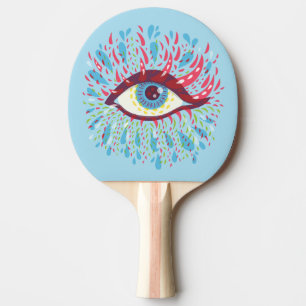 Trippy Eye Psychedelic Art Ping Pong Paddle