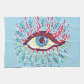 Trippy Eye Psychedelic Art Tea Towel