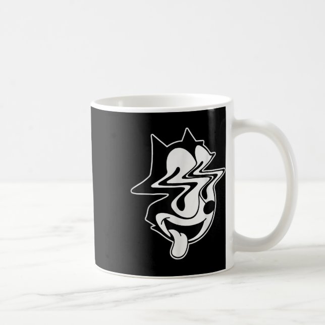 Trippy Felix Cat Blackwork  Coffee Mug (Right)