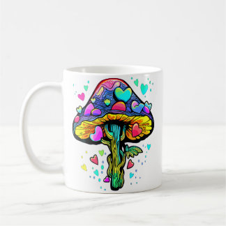 Trippy Forest Art Edm Mushroom Music Lover Psyched Coffee Mug